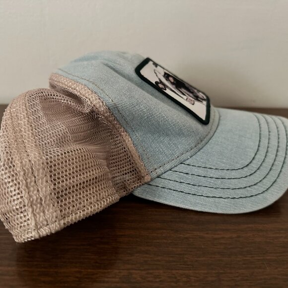 Goorin Bros Animal Farm Snapback Trucker Hat Cap Blue The Cash Cow Patch - Picture 7 of 9